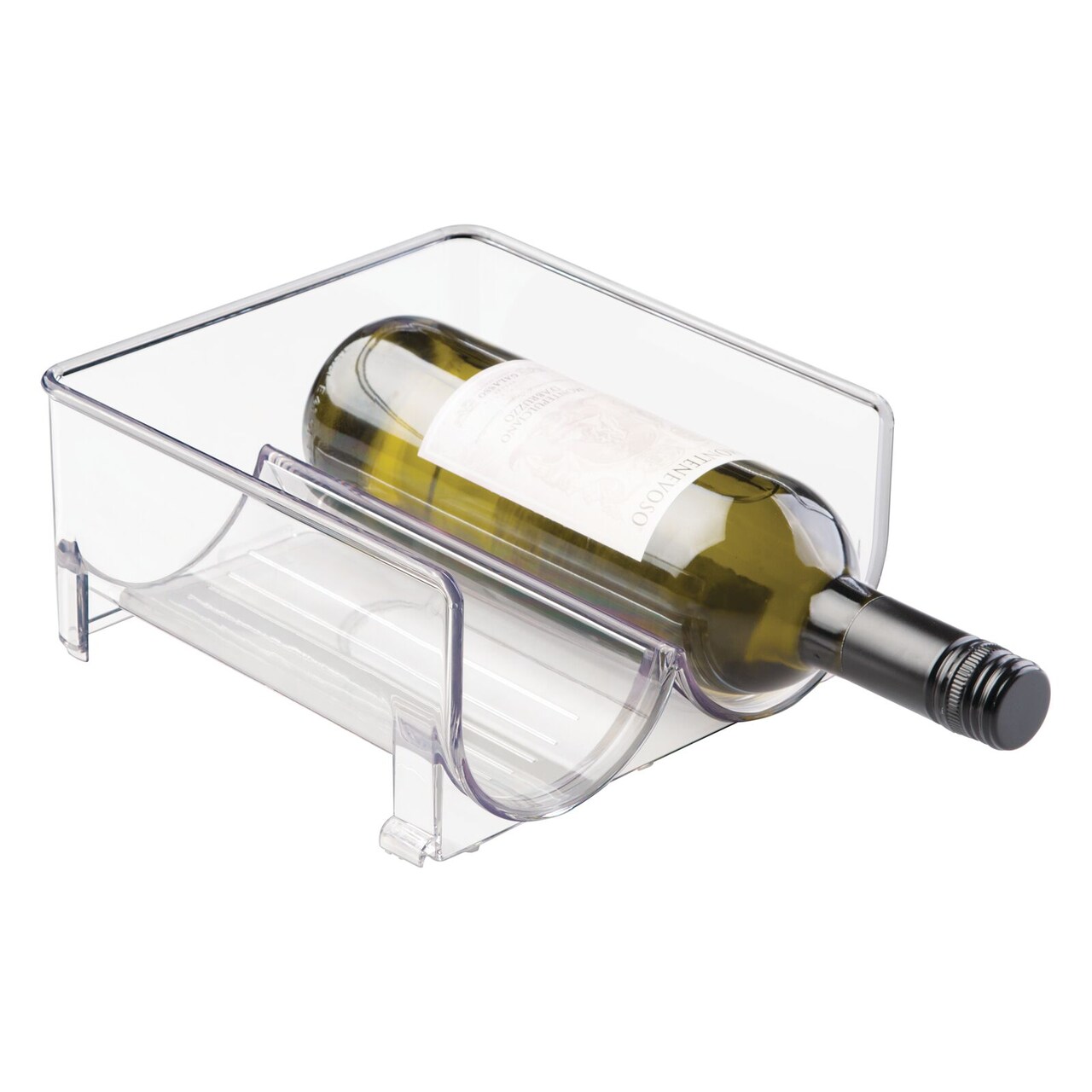 mDesign Plastic Stackable Wine Bottle Storage Organizer Rack